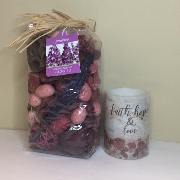 Lavender Scent Potpourri & Battery operated candle
